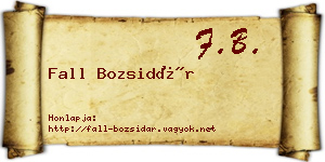 Fall Bozsidár névjegykártya